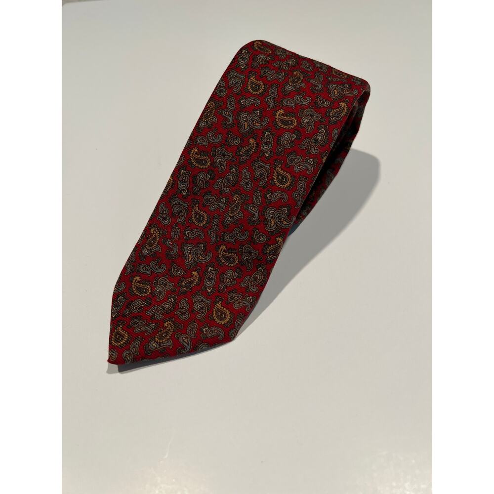 Zareh John Comfort London Wool Men’s Necktie Res Gold Paisley JL